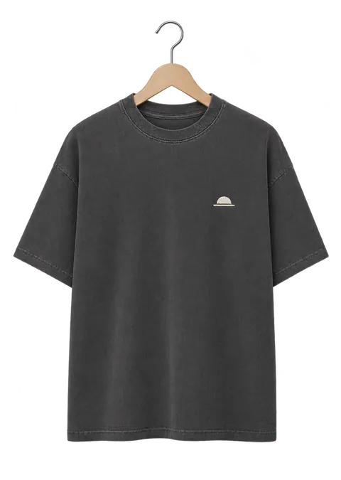 Creek Tee in Washed charcoal, front