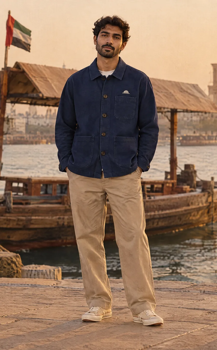 Abra Overshirt worn, The creek at sunset