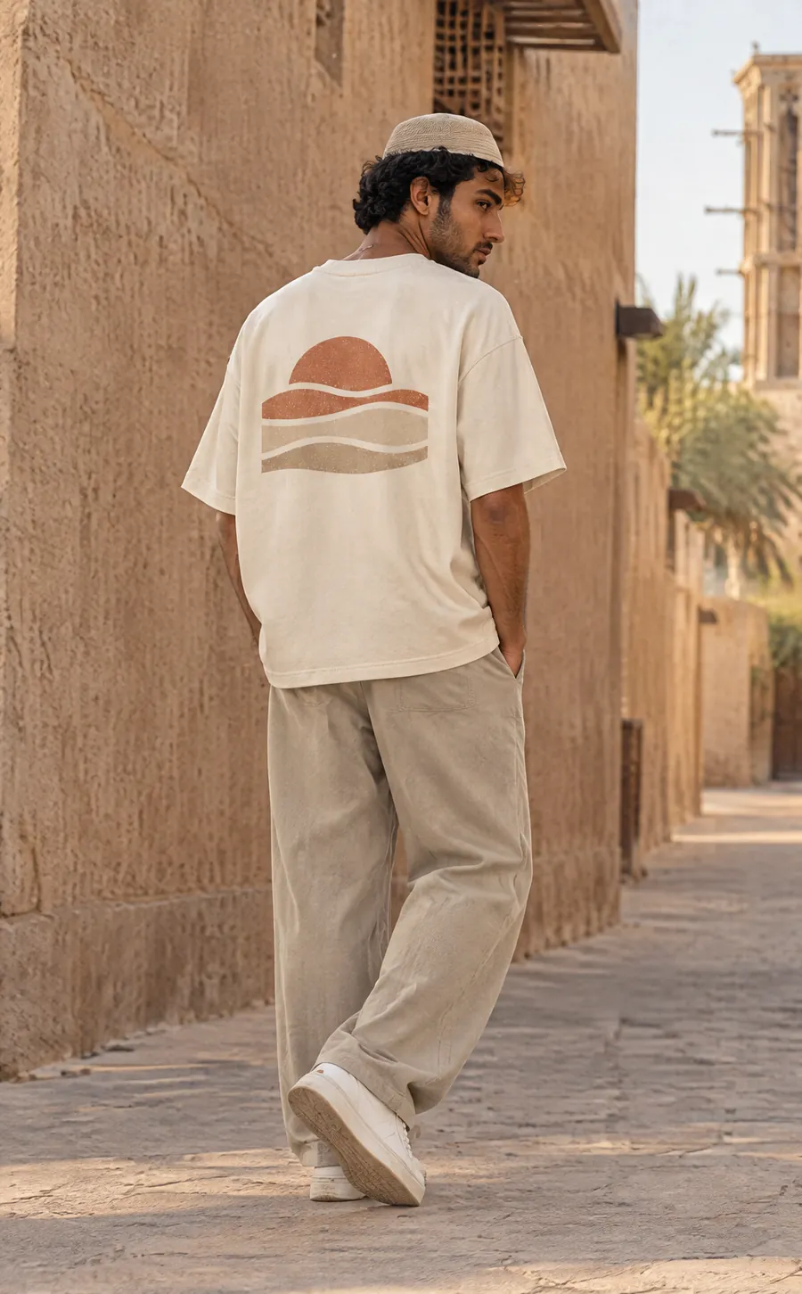 Deira Tee worn, Al Fahidi, late afternoon