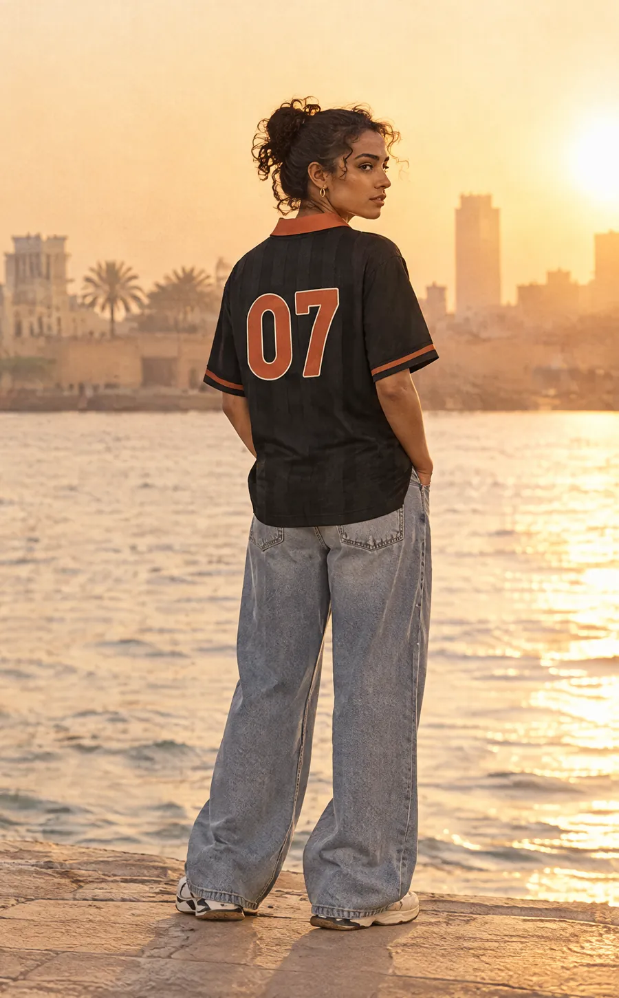 Satwa 07 Jersey worn, The creek at sunset
